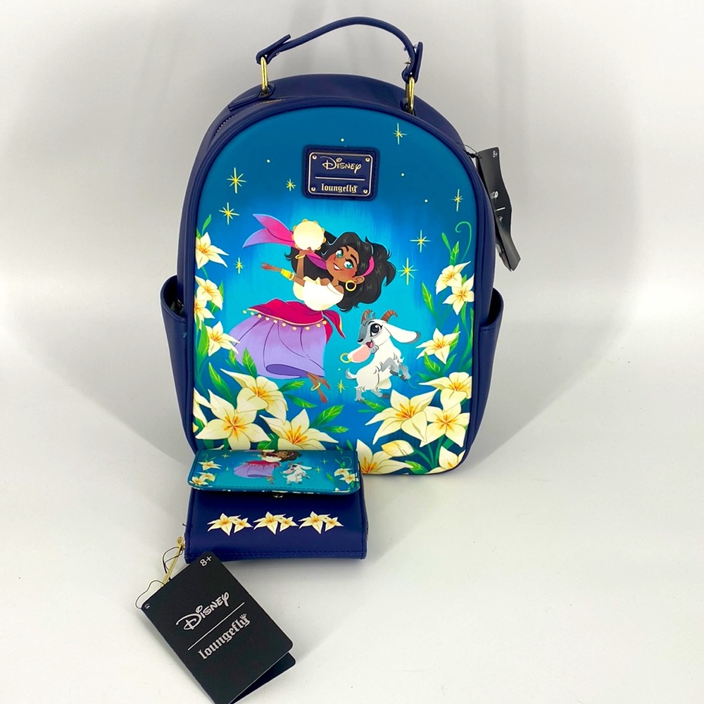 NWT ESMERALDA DISNEY LOUNGEFLY Backpack and Wallet